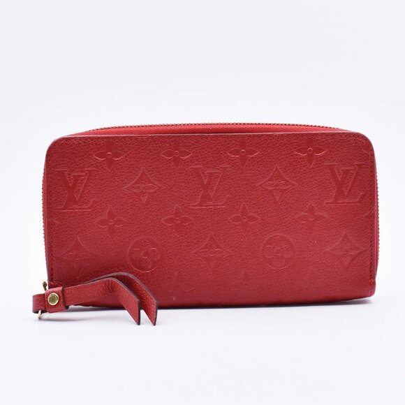 LOUIS VUITTON Zippy Wallet Long Monogram Empreinte Leather Red - Picture 2 of 16